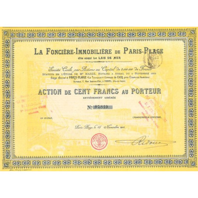 La Foncière-Immobilière de Paris-Plage dit aussi Le Lais de Mer (Act 100 F)