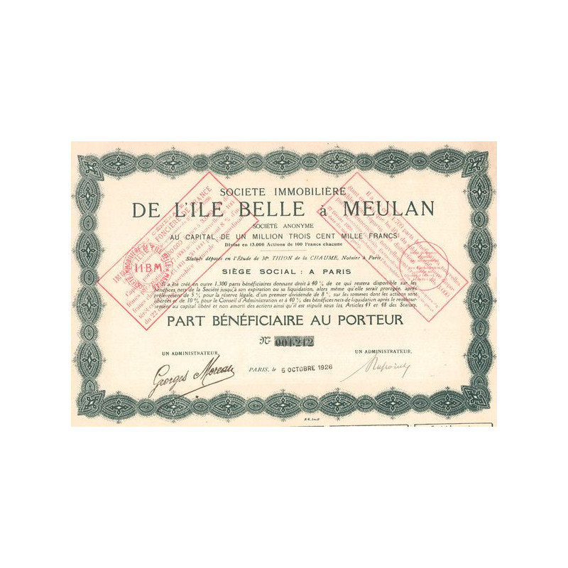 Sté Immobilière de l'Ile Belle à Meulan (PB)
