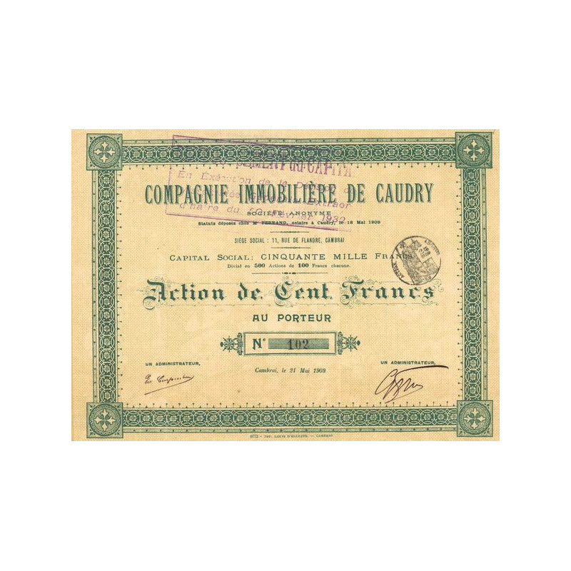 Cie Immobilière de Caudry (Act 100 F)