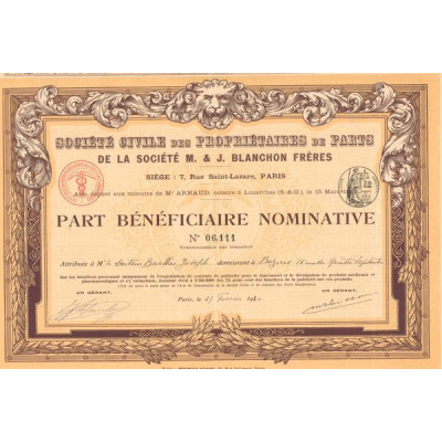 Sté Civile des Propriétaires de Parts de la Société M. & J. Blanchon Frères (PF)