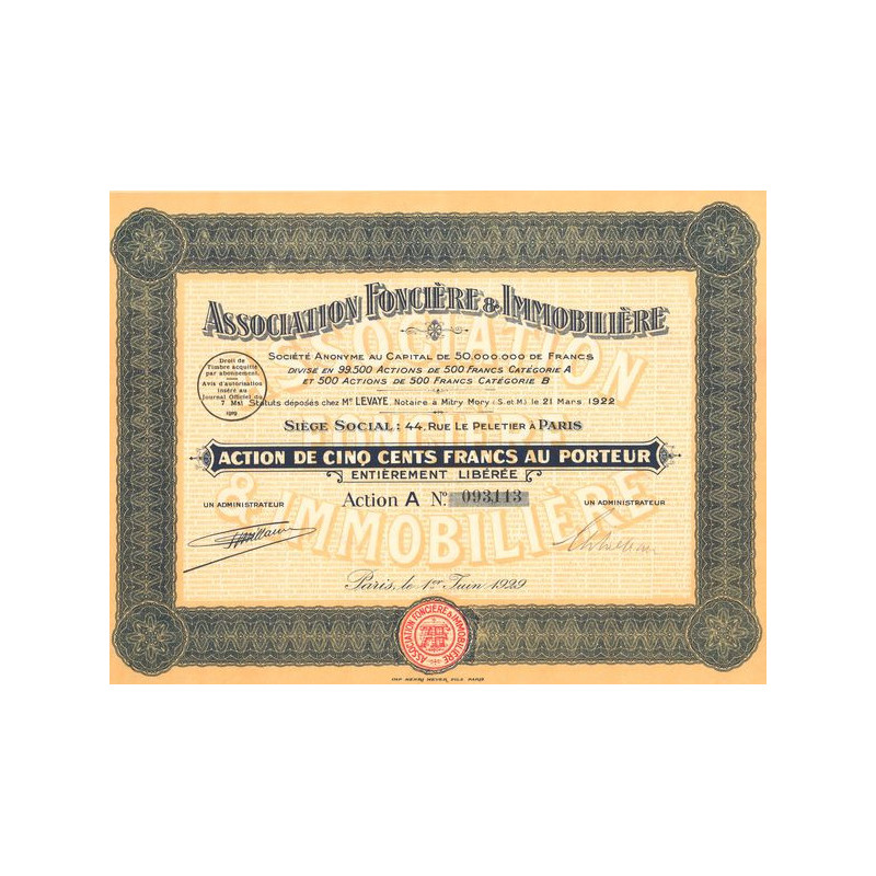 Association Foncière & Immobilière (Act 500 F)