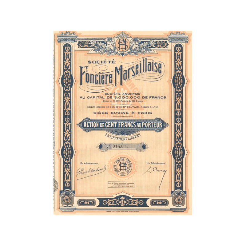 Sté Foncière Marseillaise (Act 100 F)
