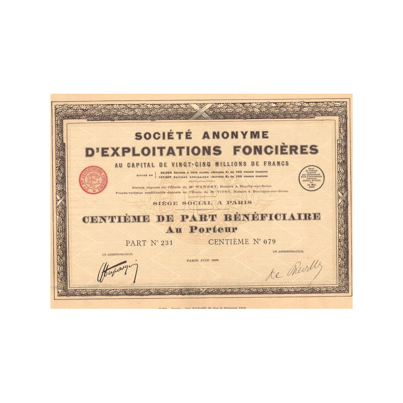 S.A. d'Exploitations Foncières (5ème PB)