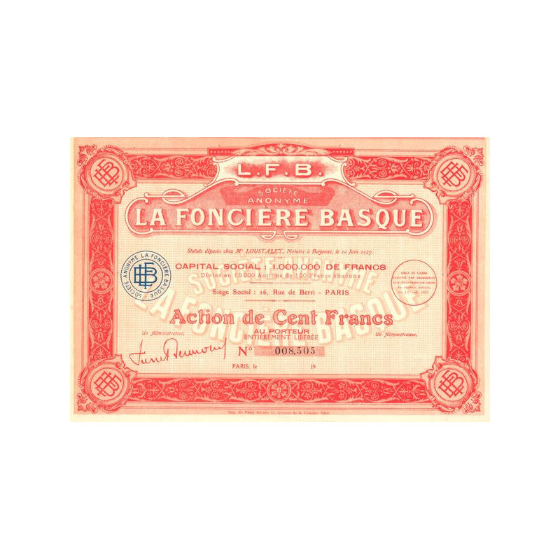 L.F.B. La Foncière Basque (Act 100 F)