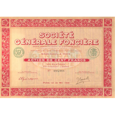Sté Générale Foncière (Act 100 F)