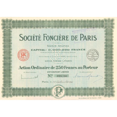 Sté Foncière de Paris (Act Ordi 250 F)