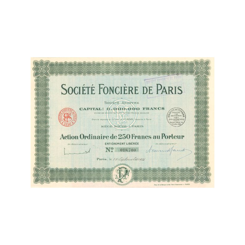 Sté Foncière de Paris (Act Ordi 250 F)