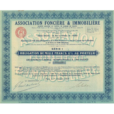 Association Foncière & Immobilière (Obl 1000 F 6%)