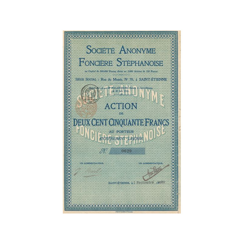 S.A. Foncière Stéphanoise (Act 250 F)