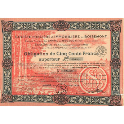 Sté Foncière & Immobilière de Boisemont (Obl 500 F)