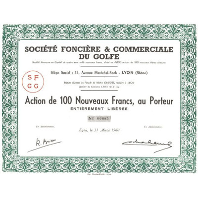 Sté Foncière & Commerciale du Golfe (Act 100 NF)
