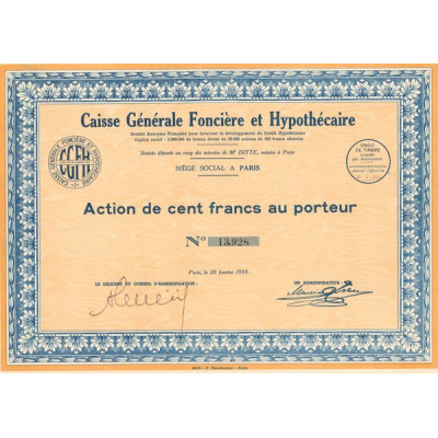 Caisse Générale Foncière et Hypothécaire (Act 100 F)