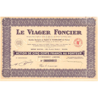 Le Viager Foncier (Act 500 F)