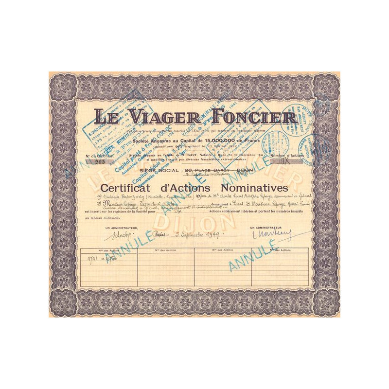 Le Viager Foncier (Certif 10 Act Nomin) (Annulé)