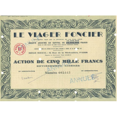 Le Viager Foncier (Act 5000 F) (Annulé)