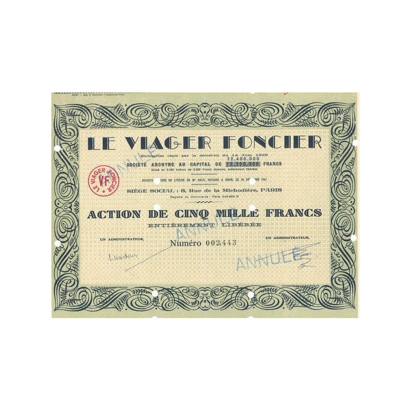 Le Viager Foncier (Act 5000 F) (Annulé)