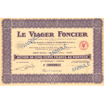 Le Viager Foncier (Act 500 F) (Annulé)