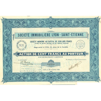 Sté Immobilière Lyon-Saint-Etienne (Act 100 F)