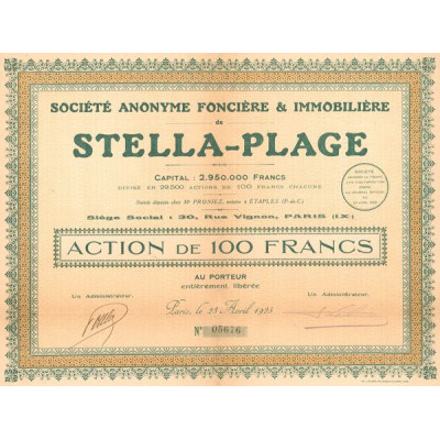 S.A. Foncière & Immobilière de Stella-Plage (Act 100 F)