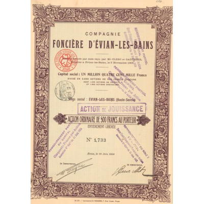 Cie Foncière d'Evian-Les-Bains (Act de Jouissance)