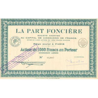 La Part Foncière (Act 1000 F)