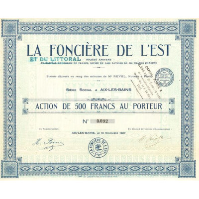 La Foncière de l'Est et du Littoral (Act 500 F)