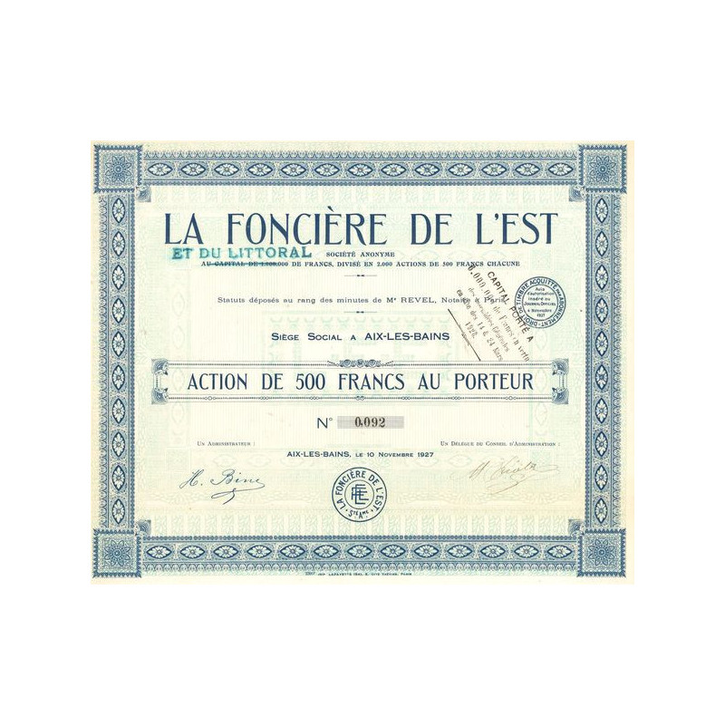 La Foncière de l'Est et du Littoral (Act 500 F)