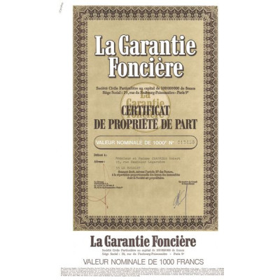La Garantie Foncière (Certif)