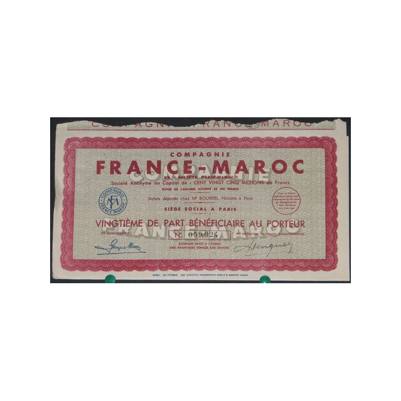 Cie France-Maroc (ex Sté France-Maroc)