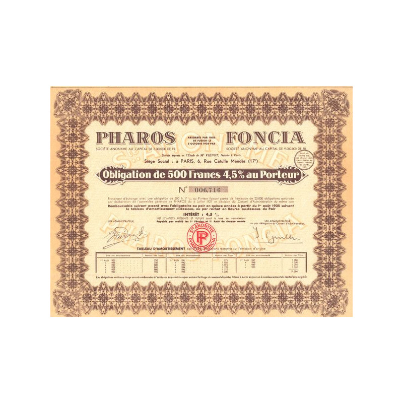 Pharos Foncia (Obl 500 F 4.5%)