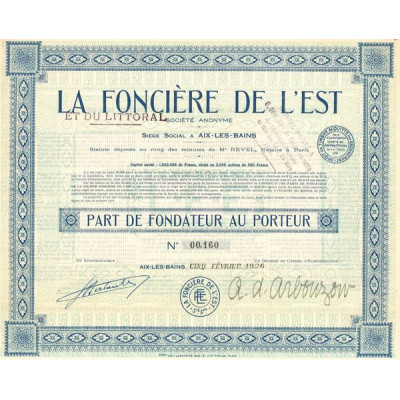 La Foncière de l'Est et du Littoral S.A. (PF)