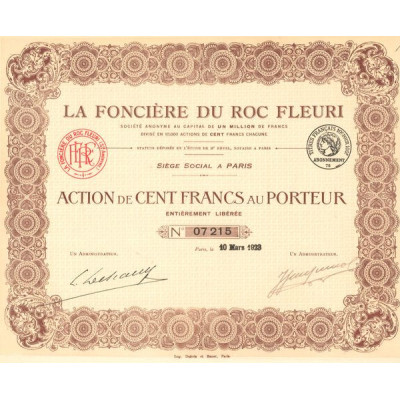 La Foncière du Roc Fleuri (Act 100 F)