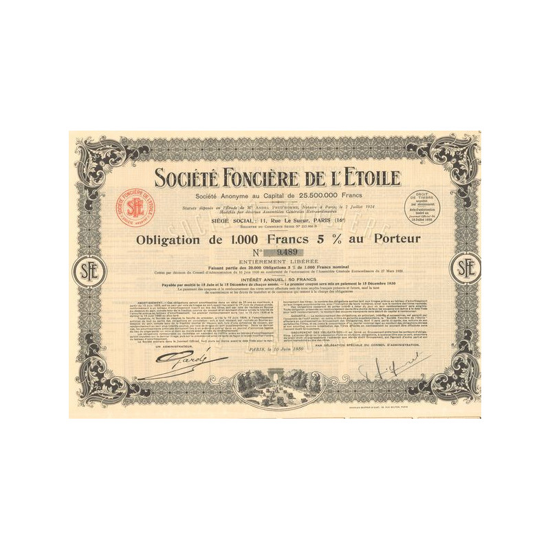 Sté Foncière de l'Etoile (Obl 1000 F)