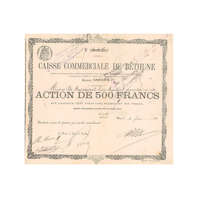 Caisse Commerciale de Béthune (Act 500 F)