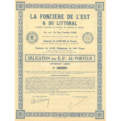 La Foncière de l'Est & du Littoral (Obl 500 F 6%)