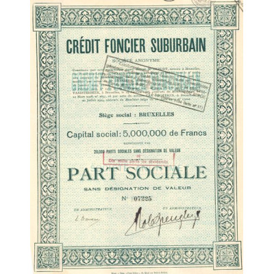 Crédit Foncier Suburbain (Part Sociale)