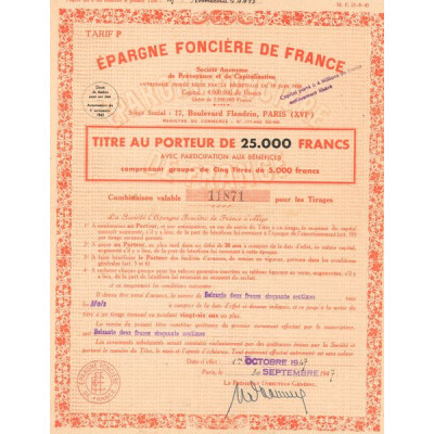 Epargne Foncière de France (Act 25000 F)