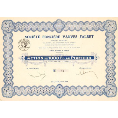 Sté Foncière Vanves Falret (Act 1000 F)
