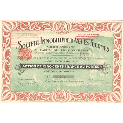 Sté Immobilière d'Ax-les-Thermes (Act 500 F)
