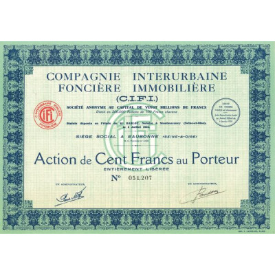 Cie Interurbaine Foncière Immobilière (C.I.F.I.) (Act 100 F)
