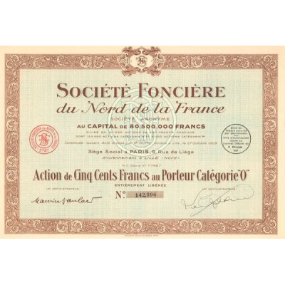 Sté Foncière du Nord de la France (Act O 500 F)