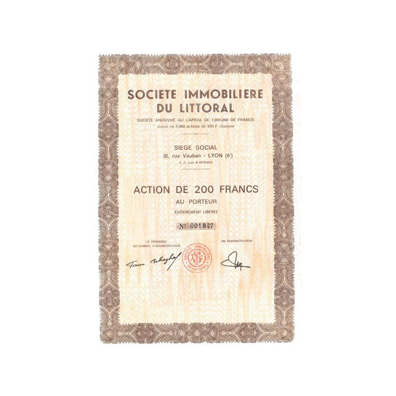 Sté Immobilière du Littoral (Act 200 F)