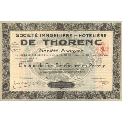 Sté Immobilière et Hôtelière de Thorenc (10ème PB)