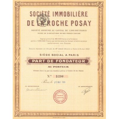 Sté Immobilière de la Roche Posay (PF)