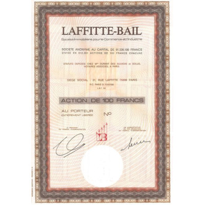 Laffitte-Bail Sté Immobilière pour le Commerce et l'Industrie (Act 100 F)