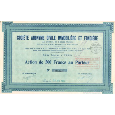 S.A. Civile Immobilière et Foncière (Act 500 F)