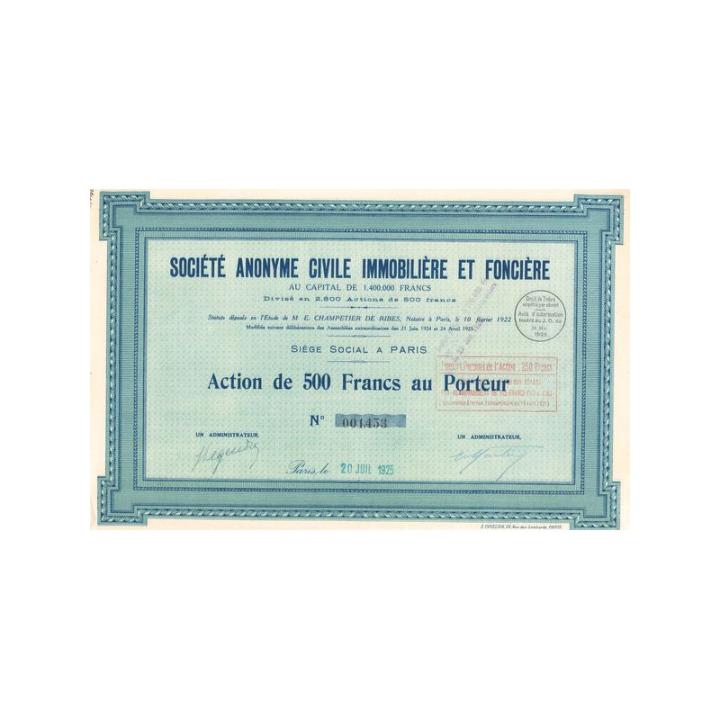 S.A. Civile Immobilière et Foncière (Act 500 F)