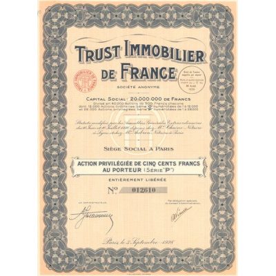 Trust Immobilier de France Serie P (Act Priv 500 F)