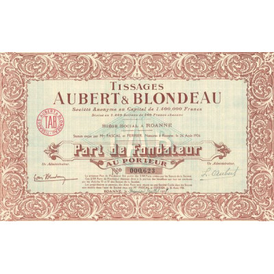 Tissages Aubert & Blondeau (PF 500F)