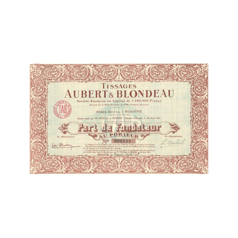 Tissages Aubert & Blondeau (PF 500F)